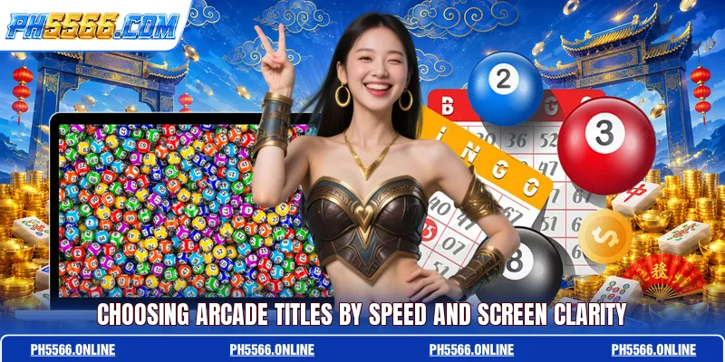 Choosing Arcade titles by speed and screen clarity