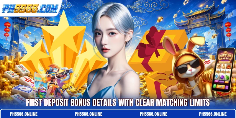 First deposit bonus details with clear matching limits