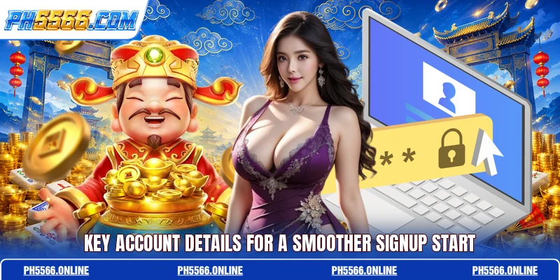 Key account details for a smoother signup start