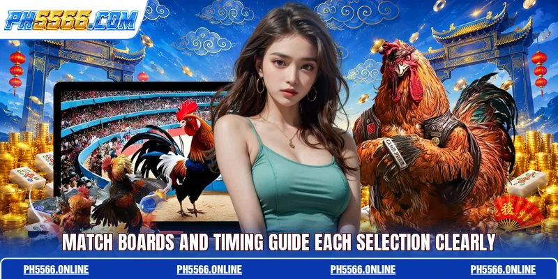 Match boards and timing guide each selection clearly