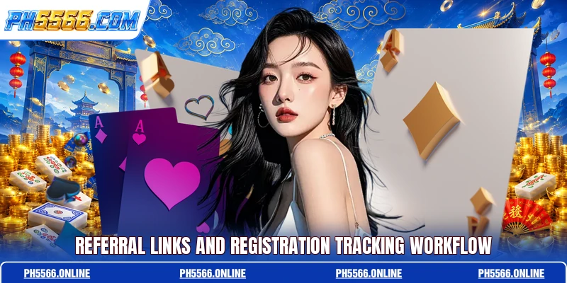 Referral links and registration tracking workflow