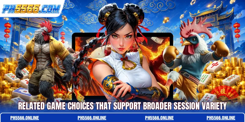 Related game choices that support broader session variety