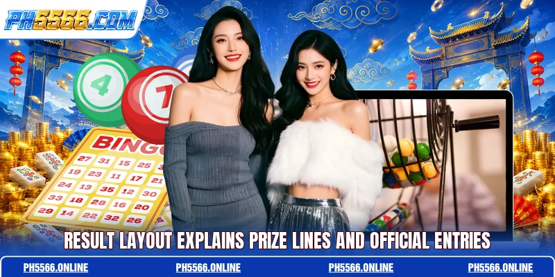 Result layout explains prize lines and official entries
