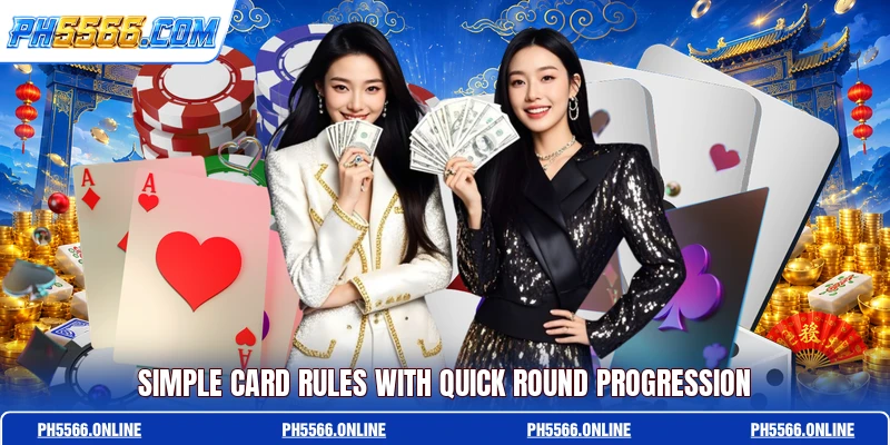 Simple card rules with quick round progression
