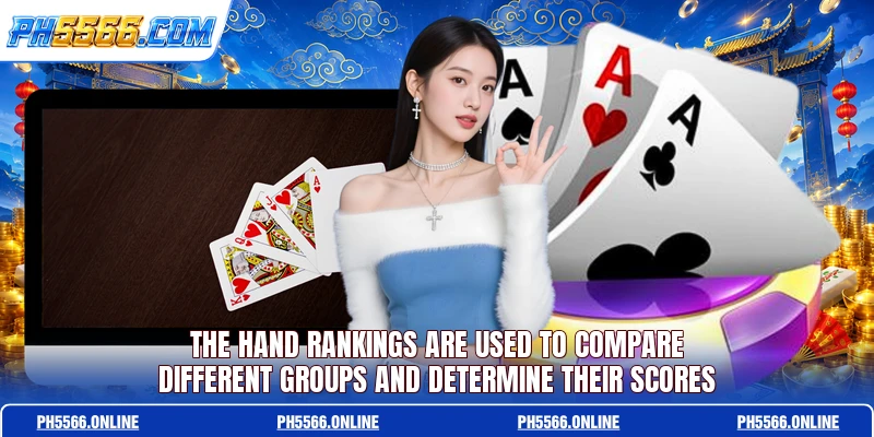 The hand rankings are used to compare different groups and determine their scores