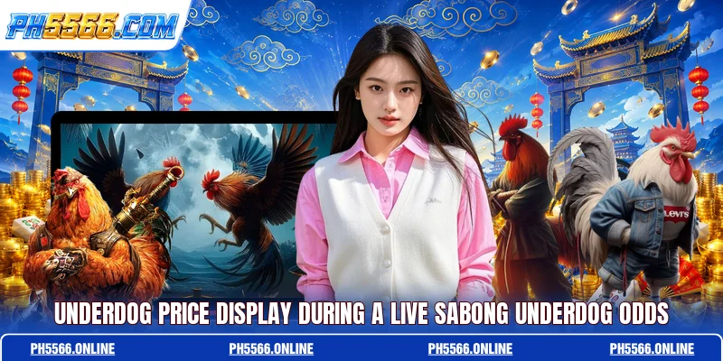 Underdog price display during a live Sabong Underdog Odds